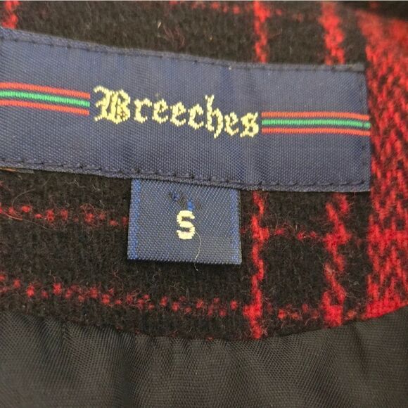 Breeches Vintage Red Plaid Wool Blend Vest - Picture 5 of 6